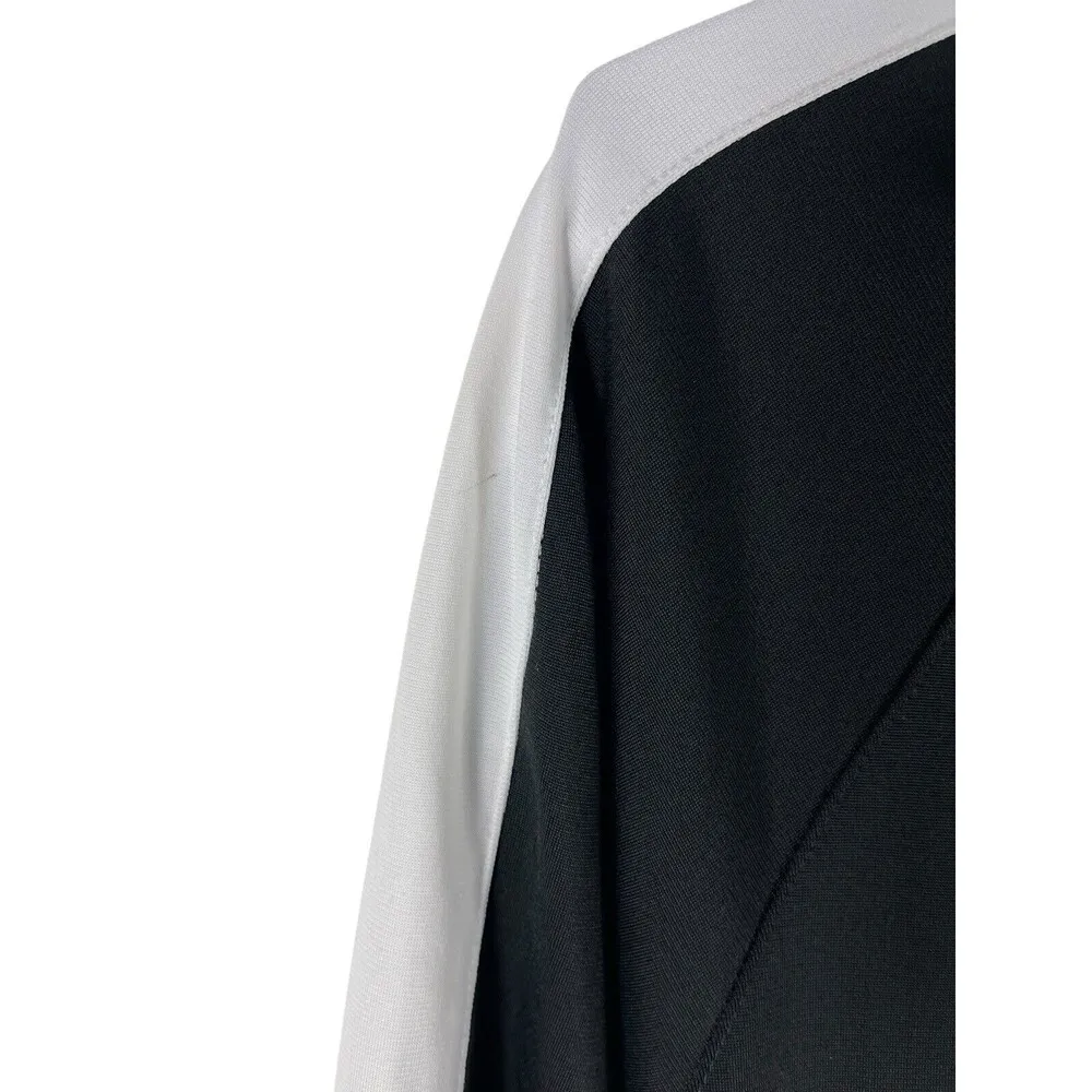 VTG Nike Black White 90s Y2K Track Zip Up Jacket L - Image 3