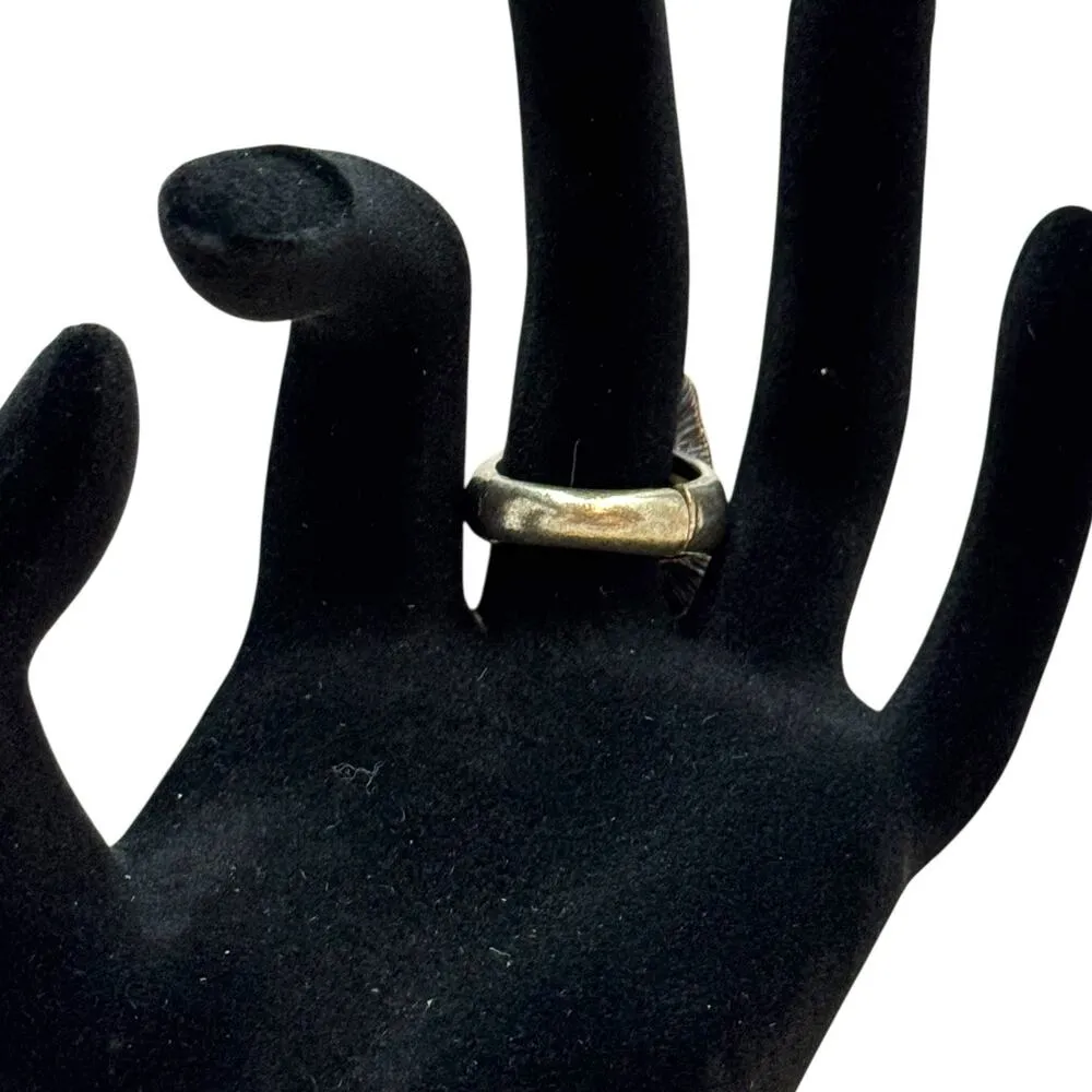 Turquoise Stone Stretch Ring Silver - Image 4