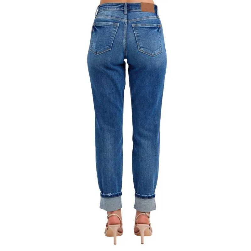 Judy Blue Mid Rise Vintage Wash Boyfriend Denim Jeans 82624 11/30 - Image 6