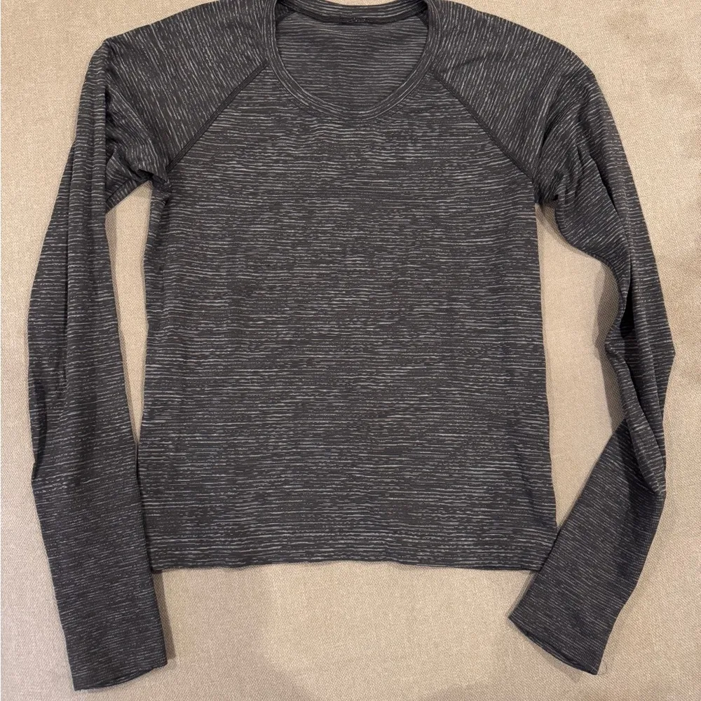 lululemon athletica Long-Sleeve Swiftly Tech in Dark Gray Stripe - Image 2