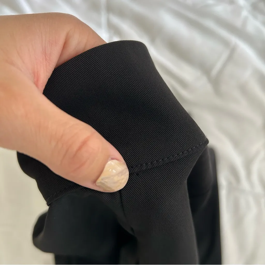 NWT Halara High Waisted Zipper Pocket Shirred Straight Leg Work Pants black L - Image 12