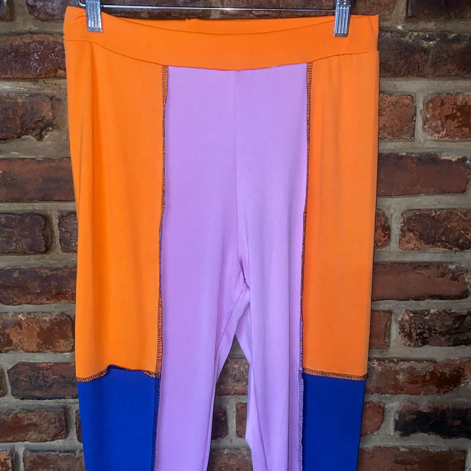Blush Mark Purple Blue Orange Color Block Leggings Crop Top Athletic Set Size 0X - Image 3