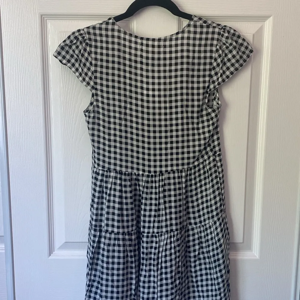 NWT Urban Outfitters Gingham Print Short Sleeve V Neck Button Down Romper - Image 4