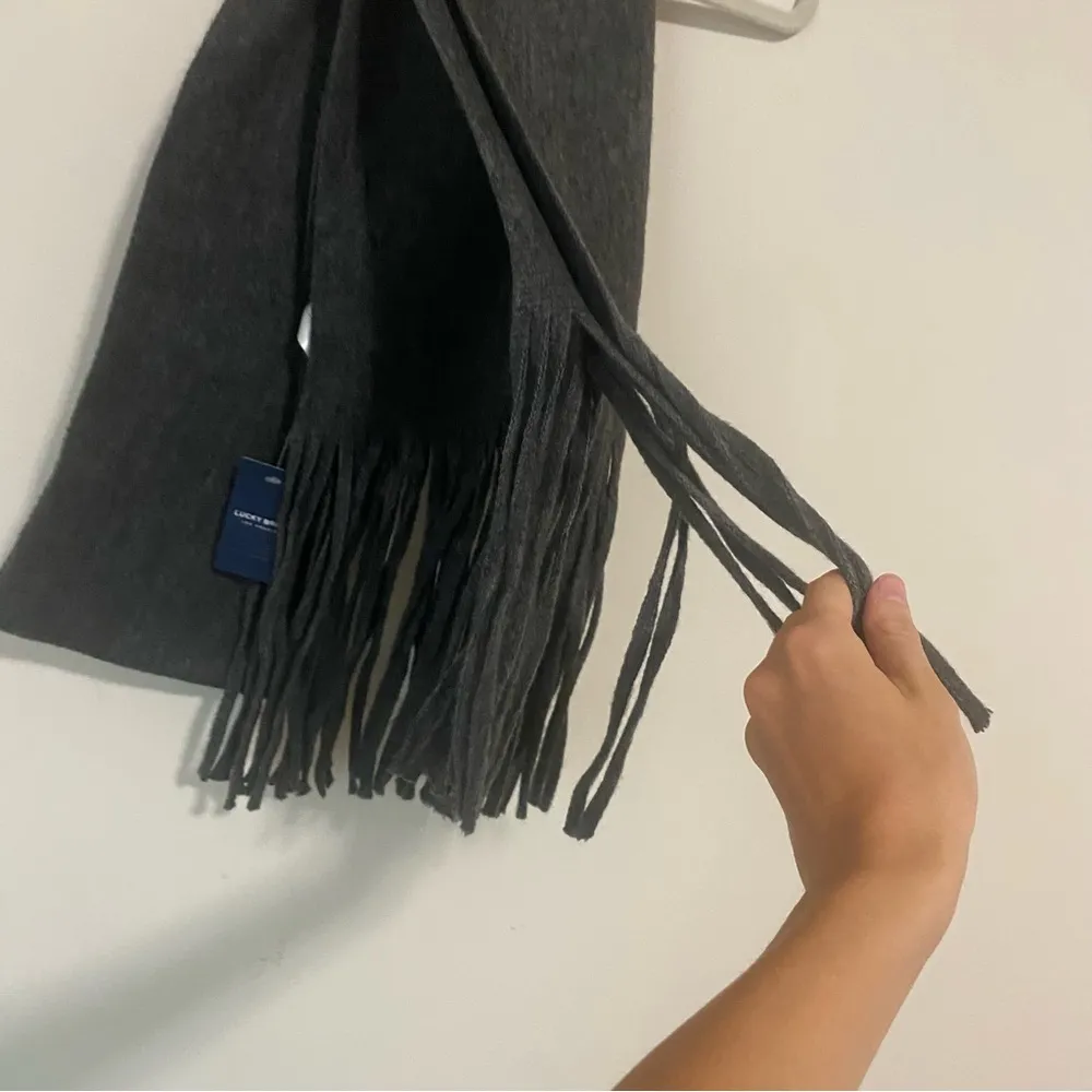 NWT Lucky Brand Gray Soft Scarf with Fringe/Tassel Ends - Image 2