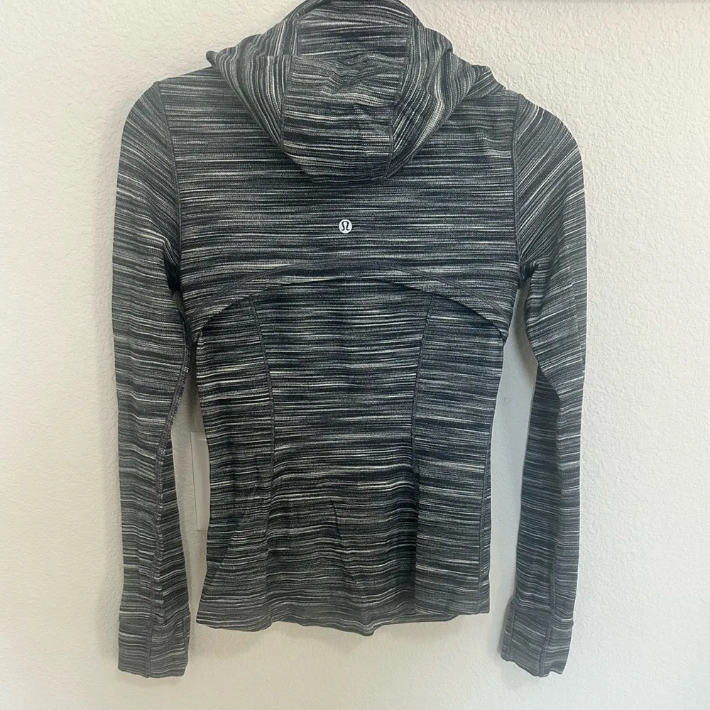 Lululemon Hooded Define Jacket Nulu Heathered Black / White / Black Size 6 - Image 9