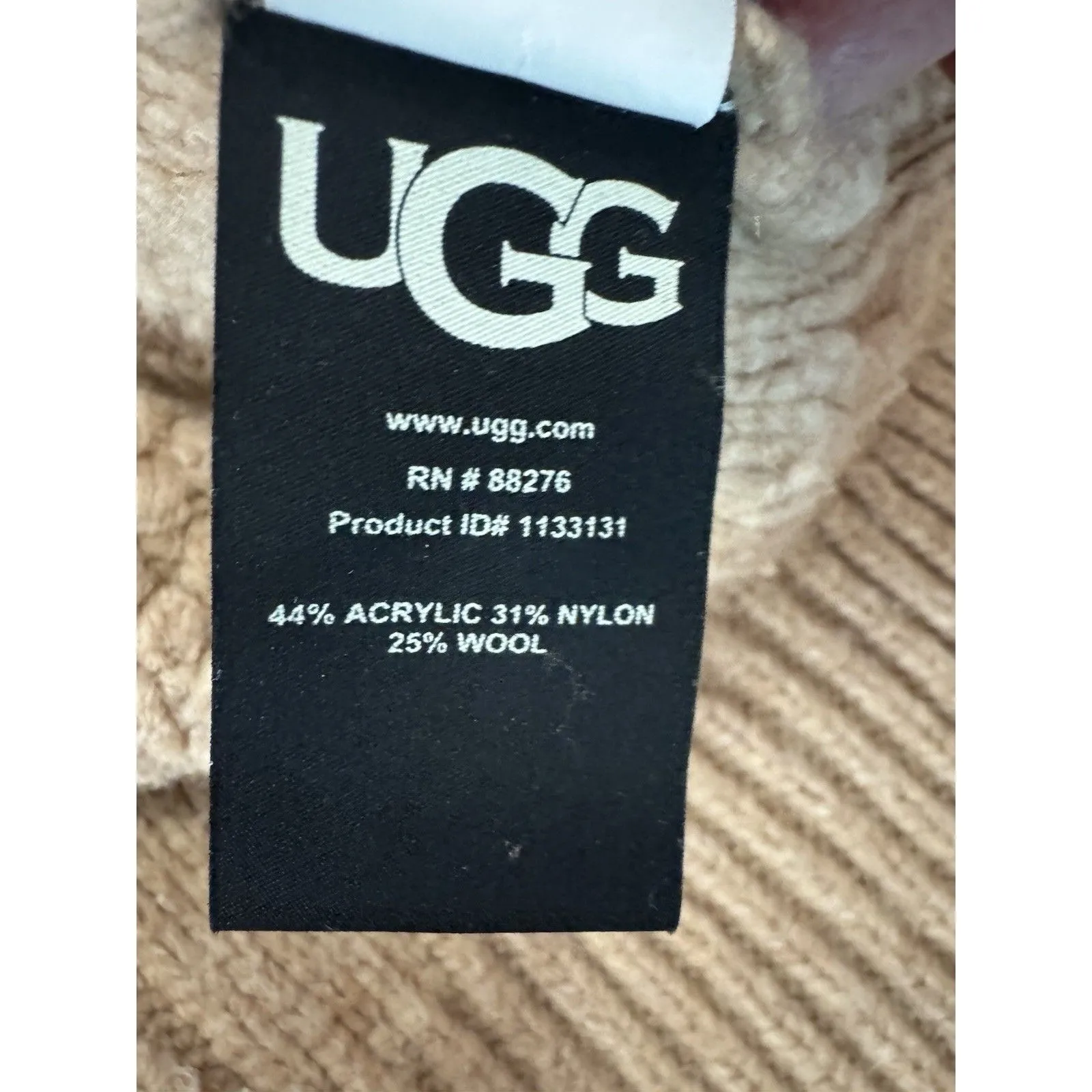 UGG Raelee Tan Wool Blend Cable Knit Sweater Long Sleeve Size SMALL Brown - Image 7