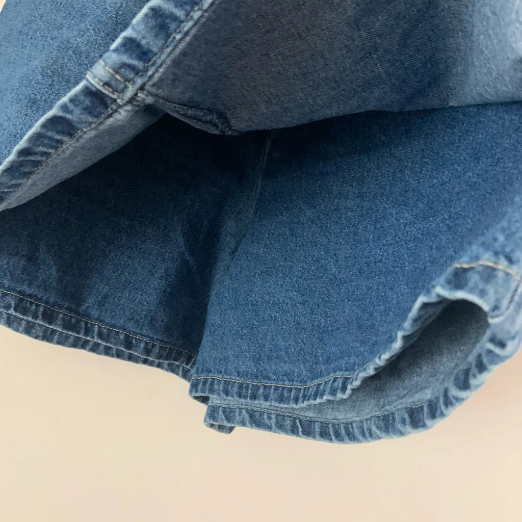 VTG Dress Barn Sz 12 Cotton Y2K Denim Mini Short Skort Skater Grunge Indie - Image 3