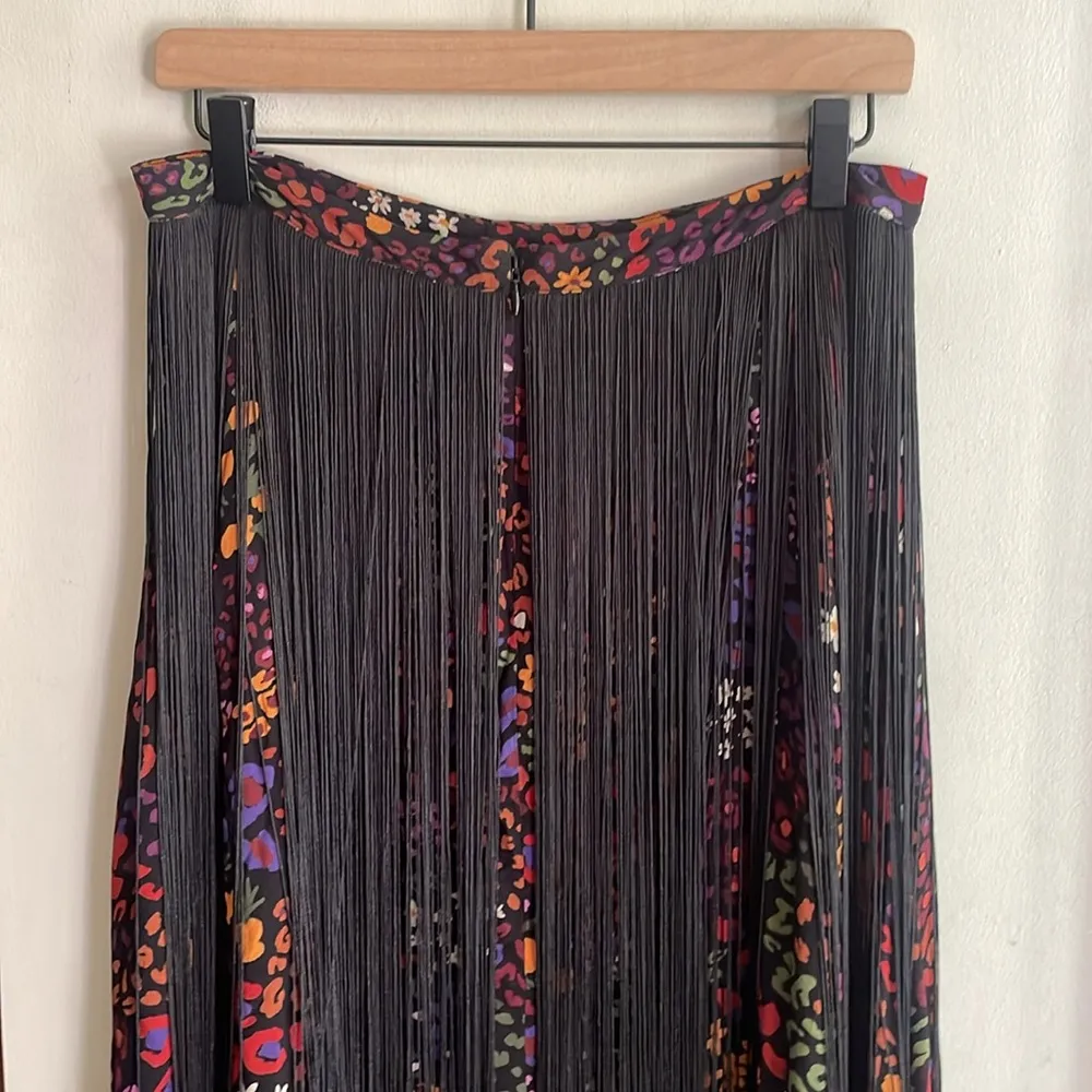 Farm Rio Wild Mix Mixed-Print Fringe Midi Skirt - Image 9