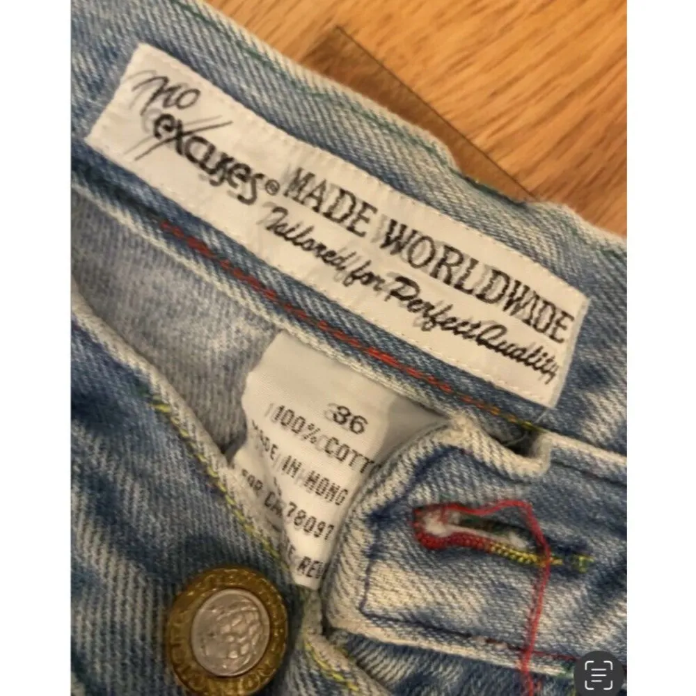 No Excuses Size 36 BUTTON FLY Colored Stitching Y2k Womens Jeans - Image 3