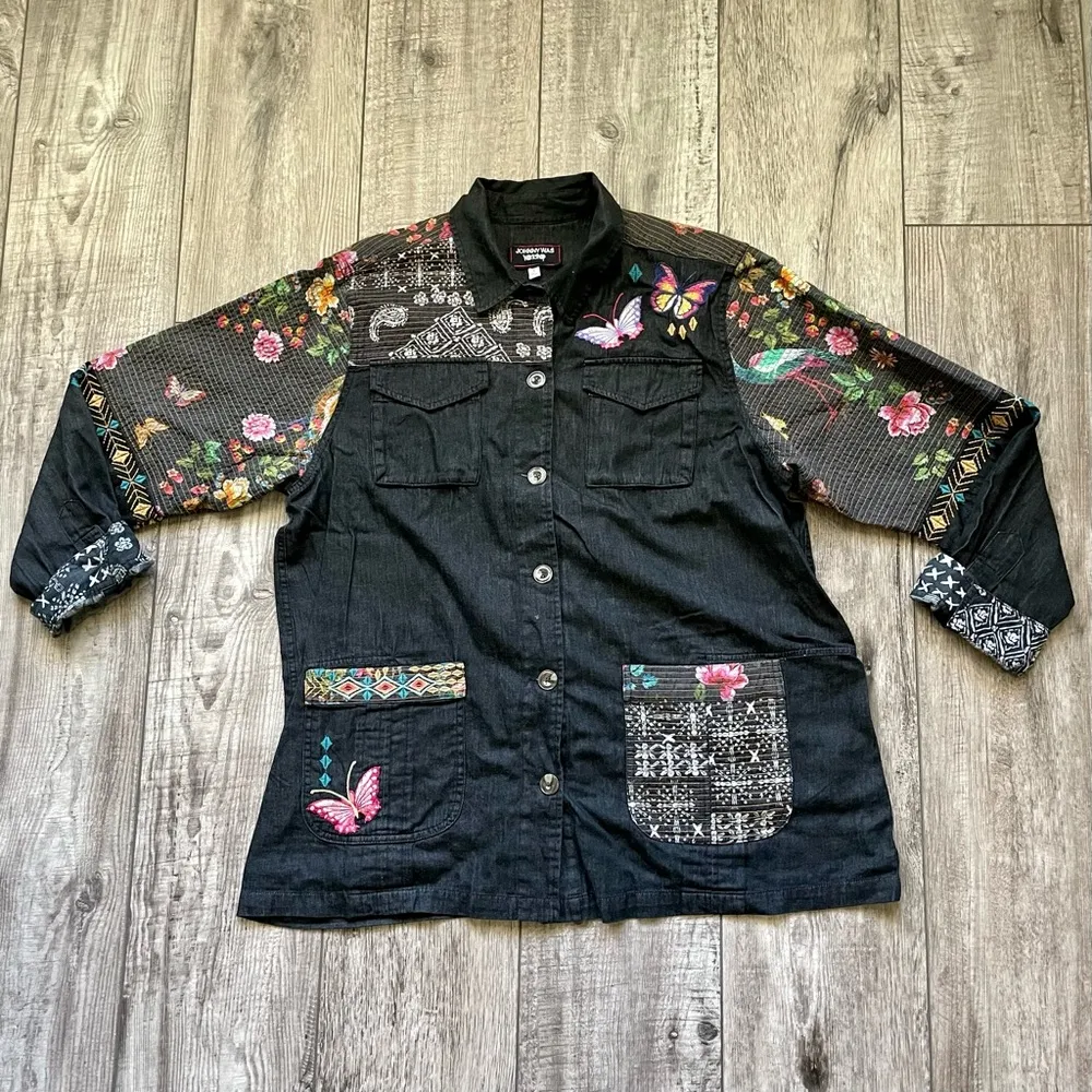 Johnny Was Workshop embroidered shacket with butterflies [H3R] - Image 4