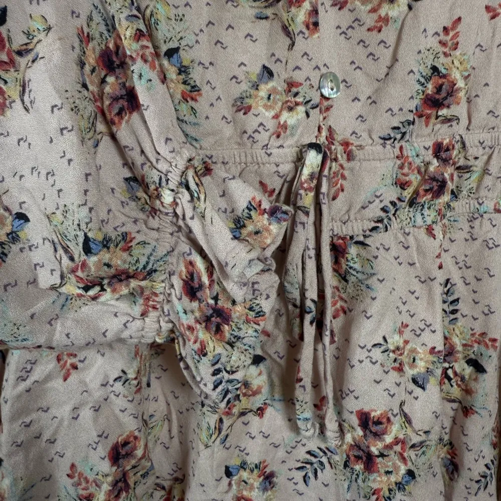 Women’s Peplum Floral Blouse Small Boho Romantic Pink Plus Size Pullover Shirt - Image 12