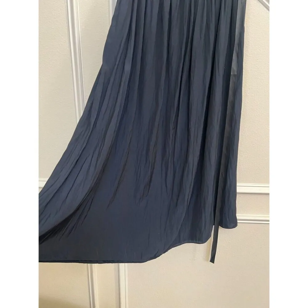 T Tahari Navy Blue Skirt Crystal Pearl Sash Ribbon Belt Size M Elastic waist - Image 4