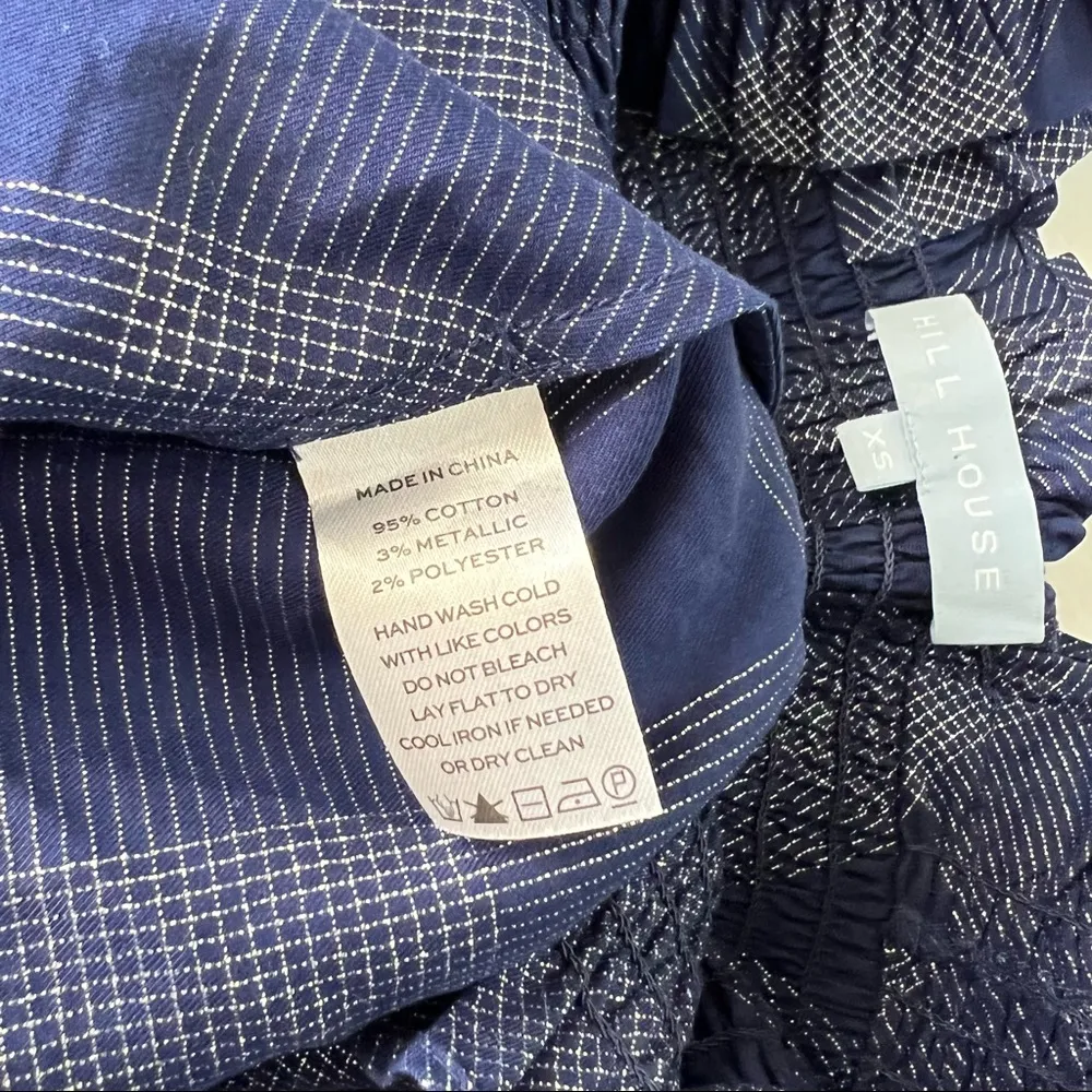 Hill House Ellie Nap Dress Navy Glitter Check, XS - Image 8