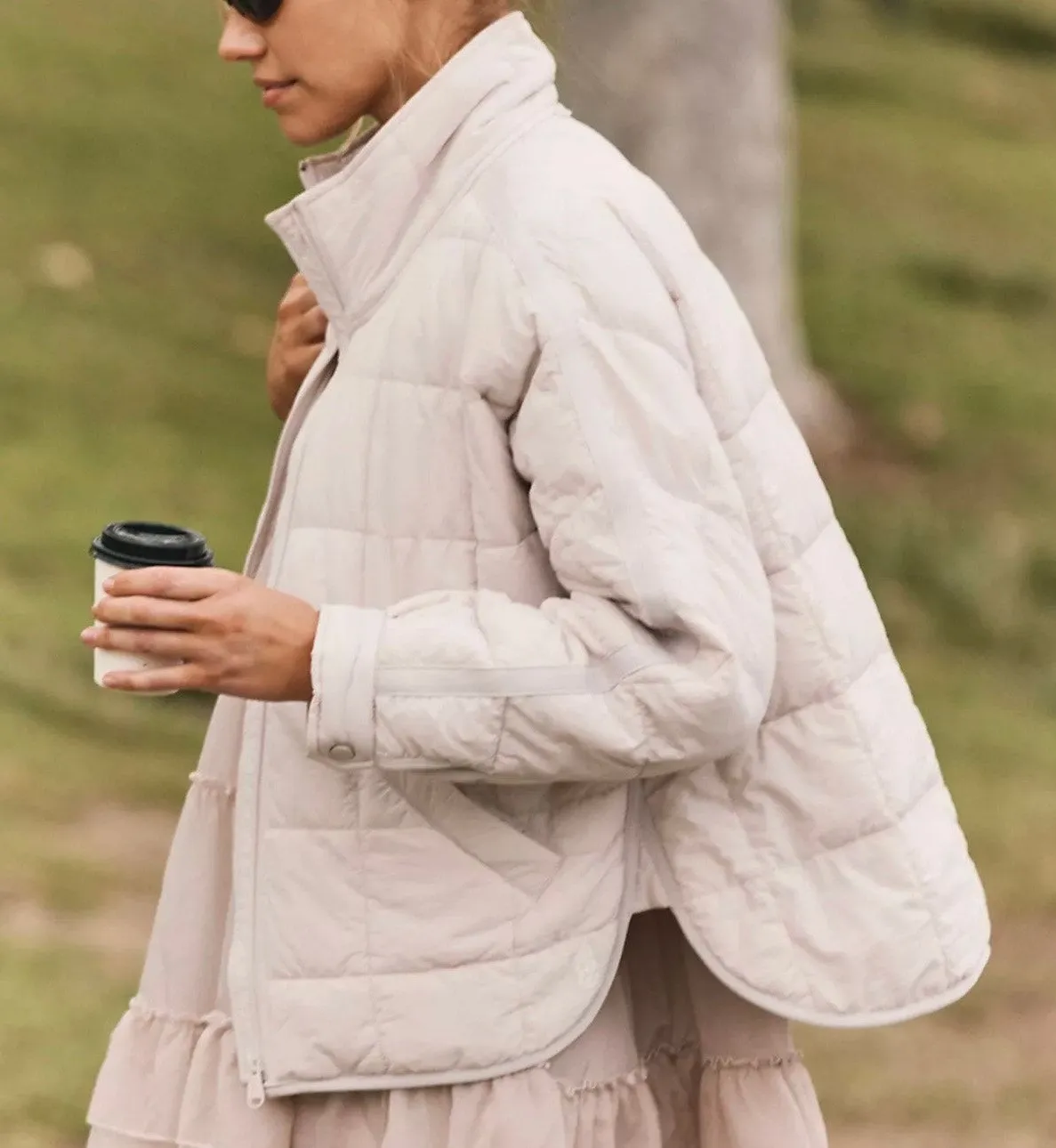 Free People Movement Pippa Packable Puffer Jacket Tofu Size Small - Image 1