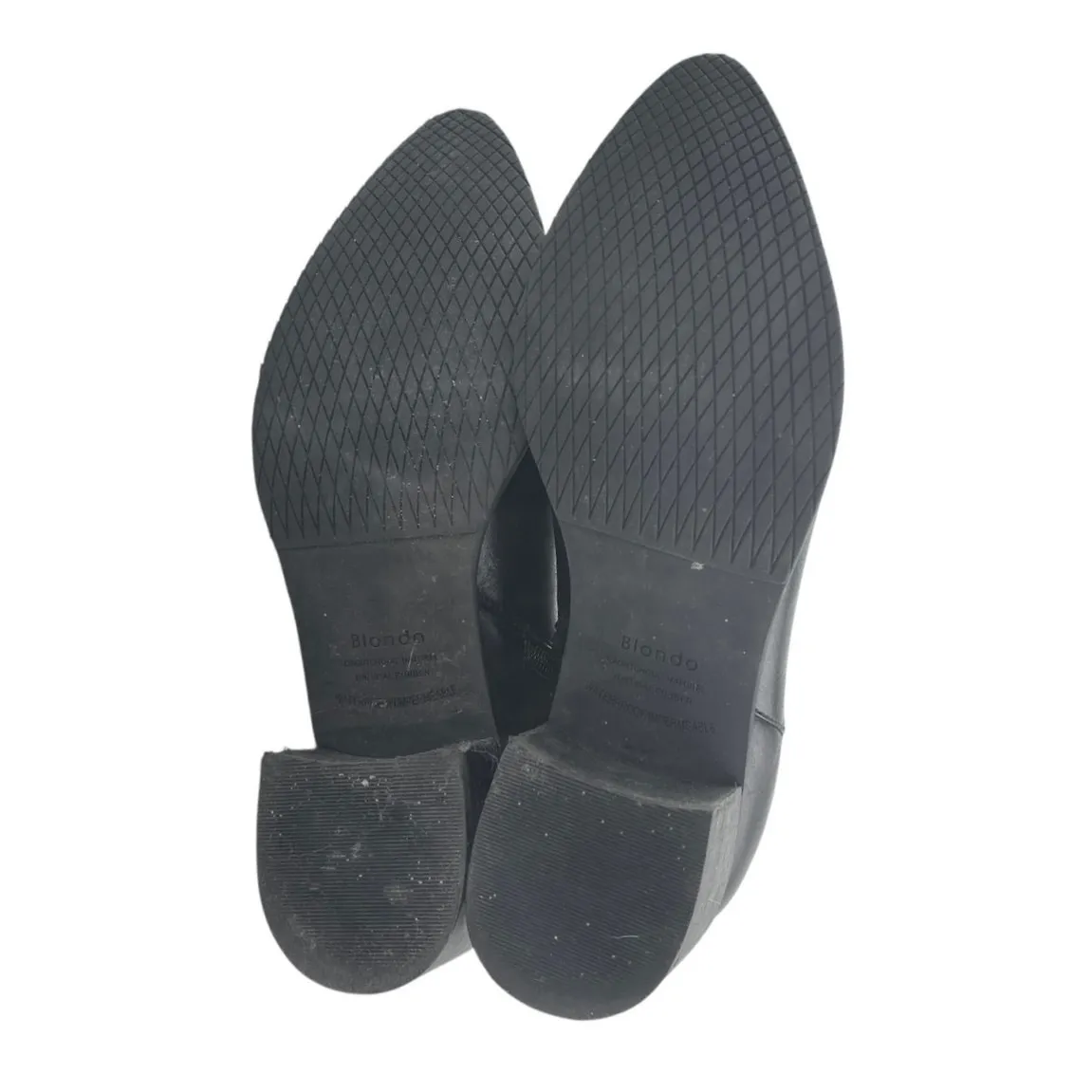 Blondo Elvina Women's Black Leather Zip Pointed Toe Block Heels Ankle Boots 8.5M - Image 4