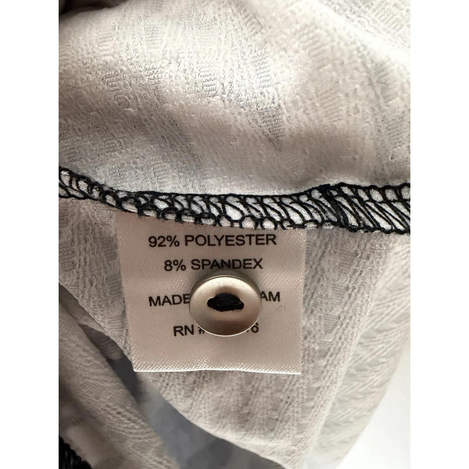 Bette & Court Women's Medium Black White Flowers Sleeveless Polo Shirt Zip Golf - Image 5