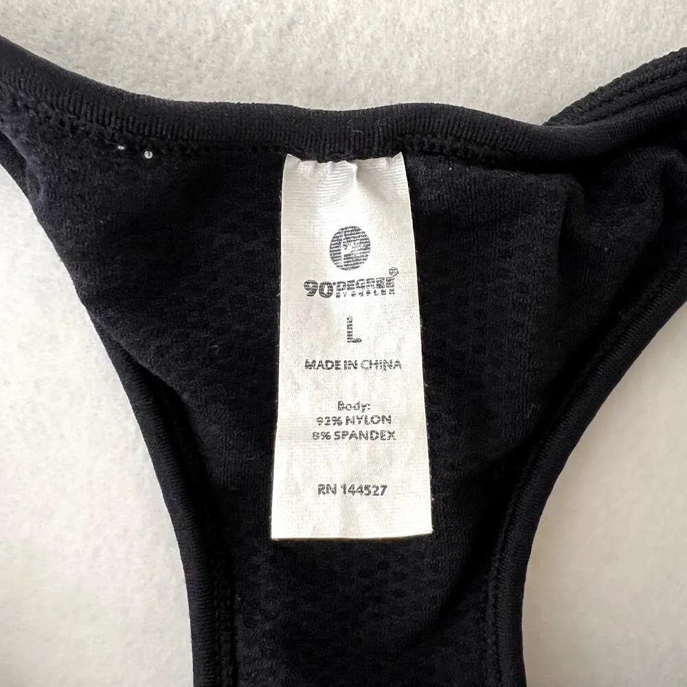 90 Degree by Reflex Black Racerback Sports Bra Size L - Image 6