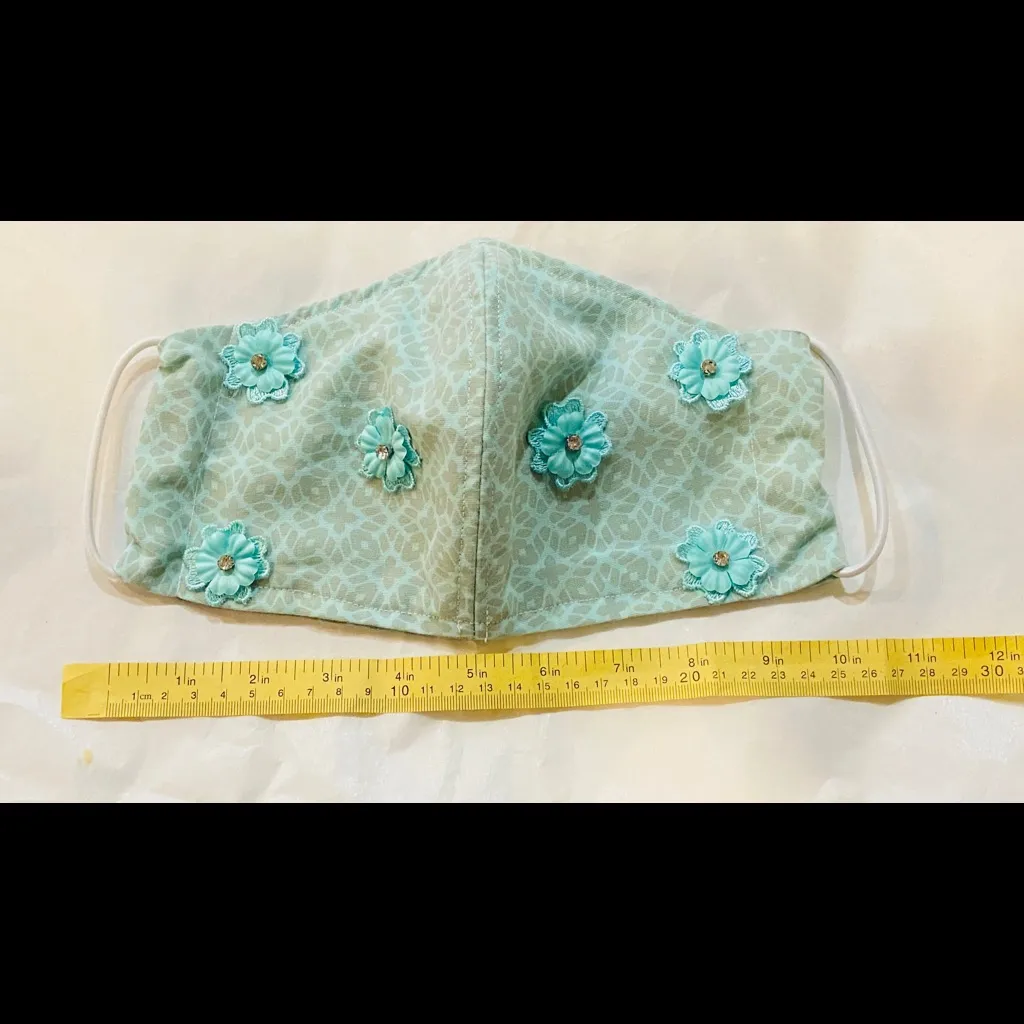 😷Handmade Floral Face Mask w/pocket - Image 3