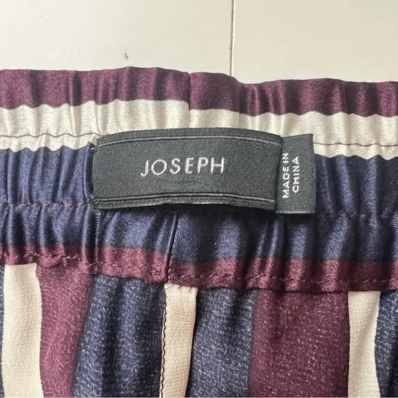 Joseph 100% Silk Pyjama Pants Wide Leg College Stripe Trousers Size 40 - Image 6
