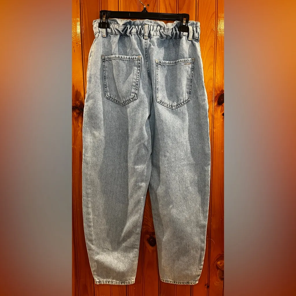 Zara Baggy Paperbag jeans with front patch pockets size 6 - Image 4