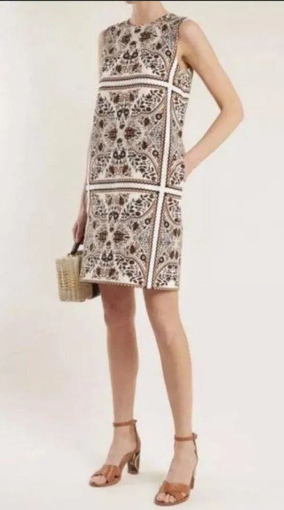 MAX MARA STUDIO Berto Suit Set (Dress+Matching Jacket) Moroccan-Tile Print US 6 - Image 10