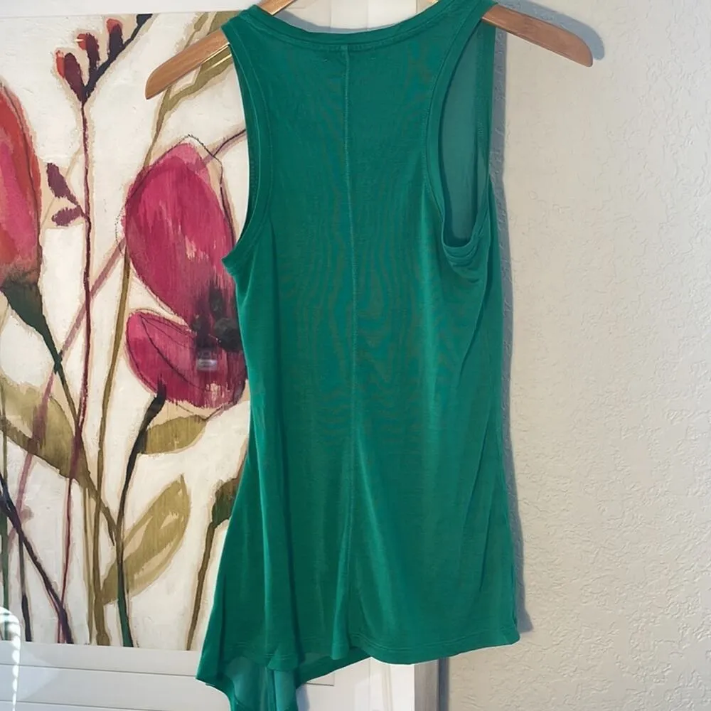 Armani Exchange A|X Kelly Green Asymmetrical Tank Top T-Shirt V Neck St Patricks - Image 3