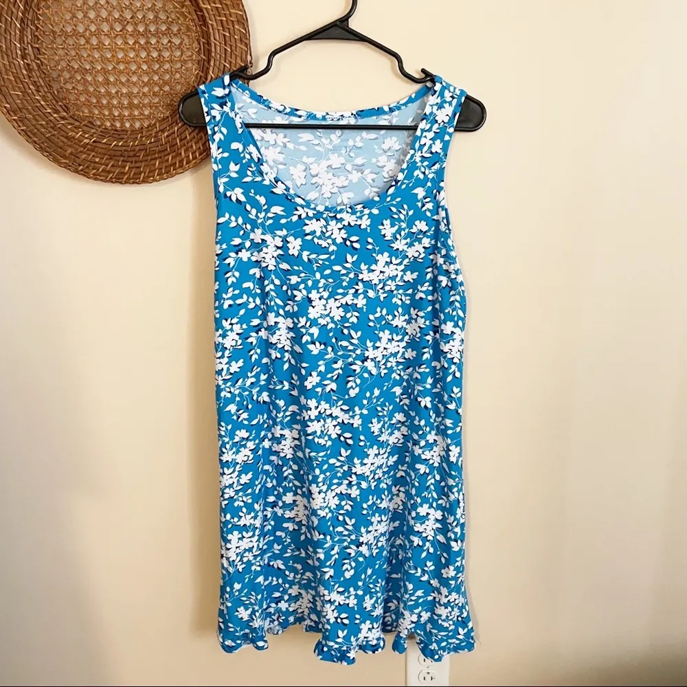 Draper James  Ruffle Nightie in Blue Shadow Floral - Image 8