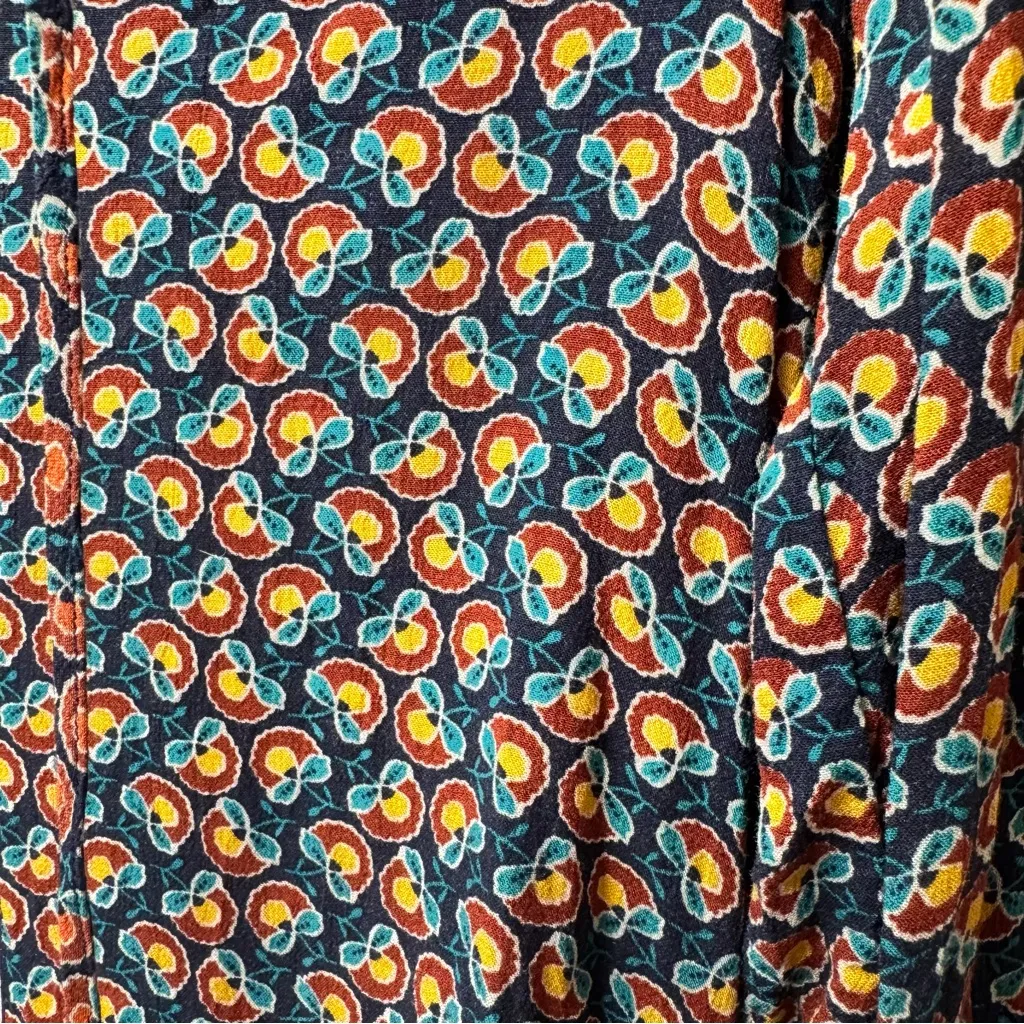 Maeve Anthropologie Janie Flounced Peasant Blouse Long Sleeve Floral Top 8 - Image 7