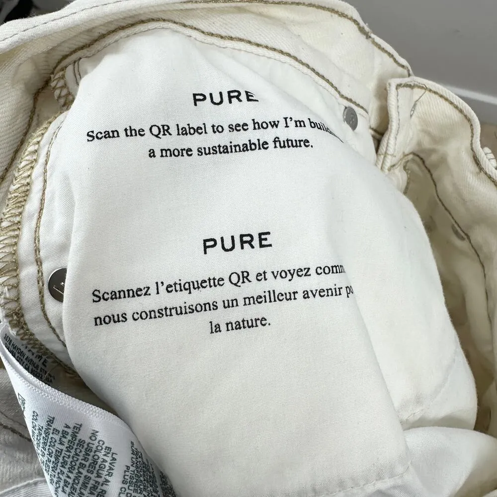 Frame Le Original Straight Leg Jeans High Waist Off White Rips Womens US 26 NWT - Image 9