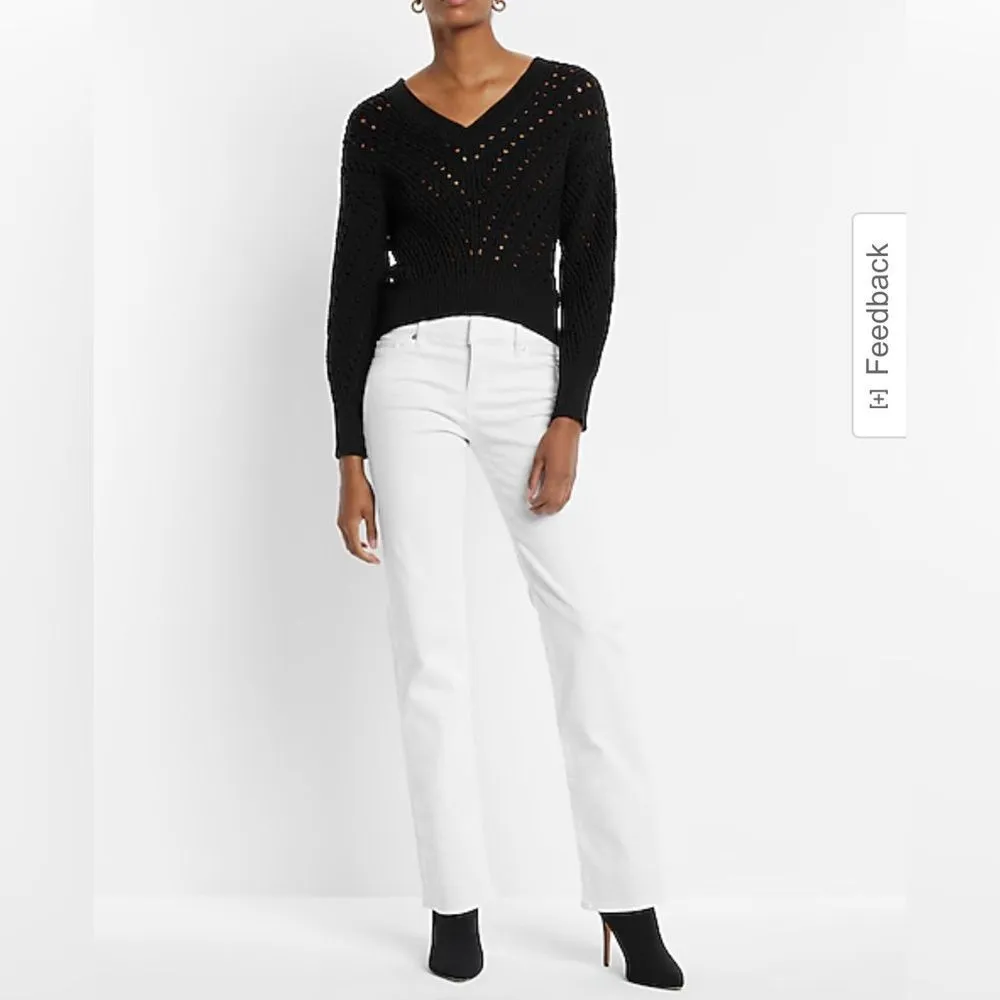 Express Editor Low Rise White Bootcut Jeans- Size 6 - Image 2