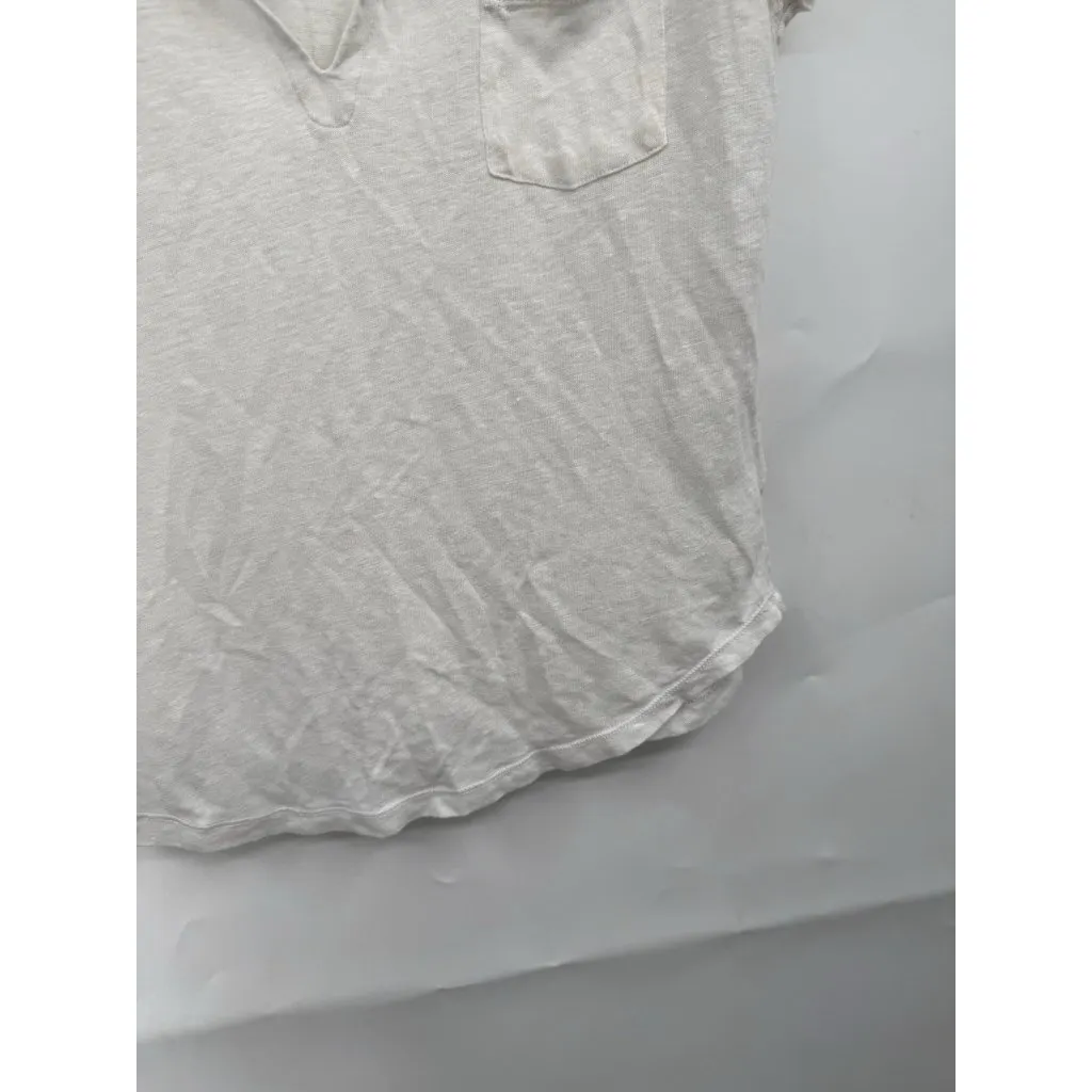 Lilly Pulitzer 100% Linen Top Women XS White Minimalist Beach Coastal Preppy‎ - Image 9