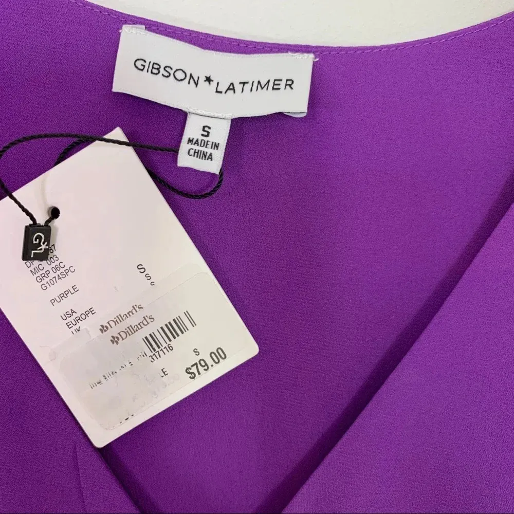 Gibson Latimer Sleeveless Ruffle Layered Front Top Purple Size S NWT - Image 8