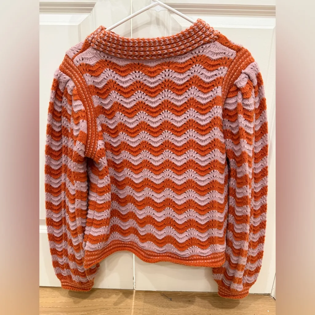 Vibrant Zigzag Knit Turtleneck Sweater - Image 4