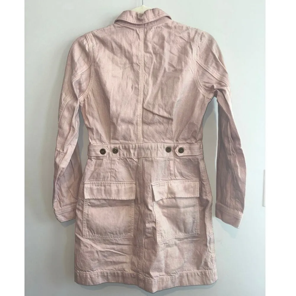 NWT Madewell x MN Dye Studio Denim Patch-Pocket Mini Dress In Shaded Pink Size S - Image 7