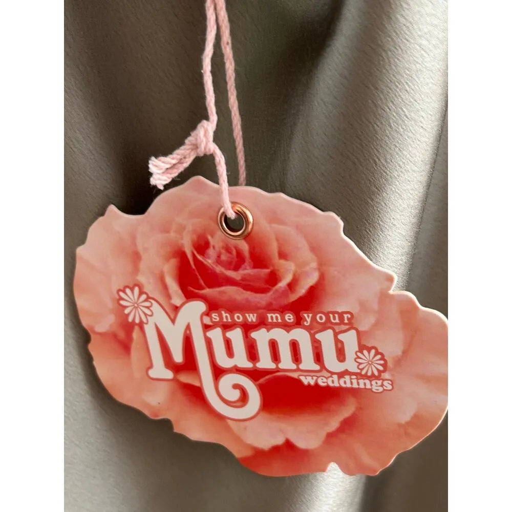 Show Me Your Mumu Jasmine Halter MIDI Dress Moss Green Luxe Satin S NWT - Image 7