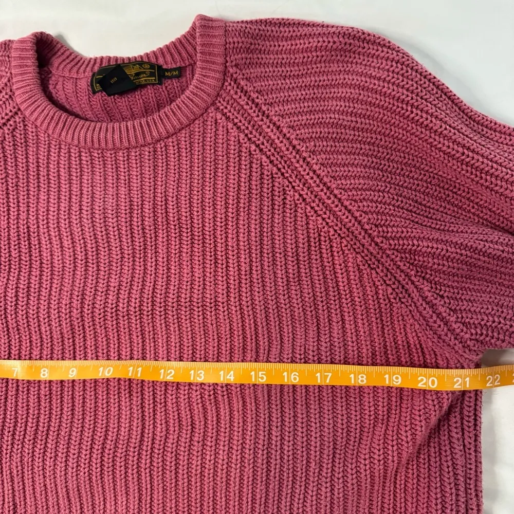 VTG Eddie Bauer Knit Sweater Women Crew Neck Pink Cotton Size M Heavy Gorp - Image 6