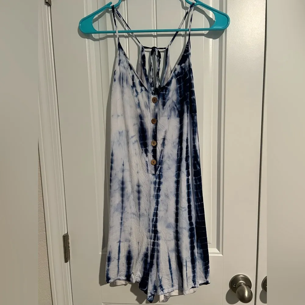 Versona Blue Tie-Dye Romper – Size Medium - Image 2