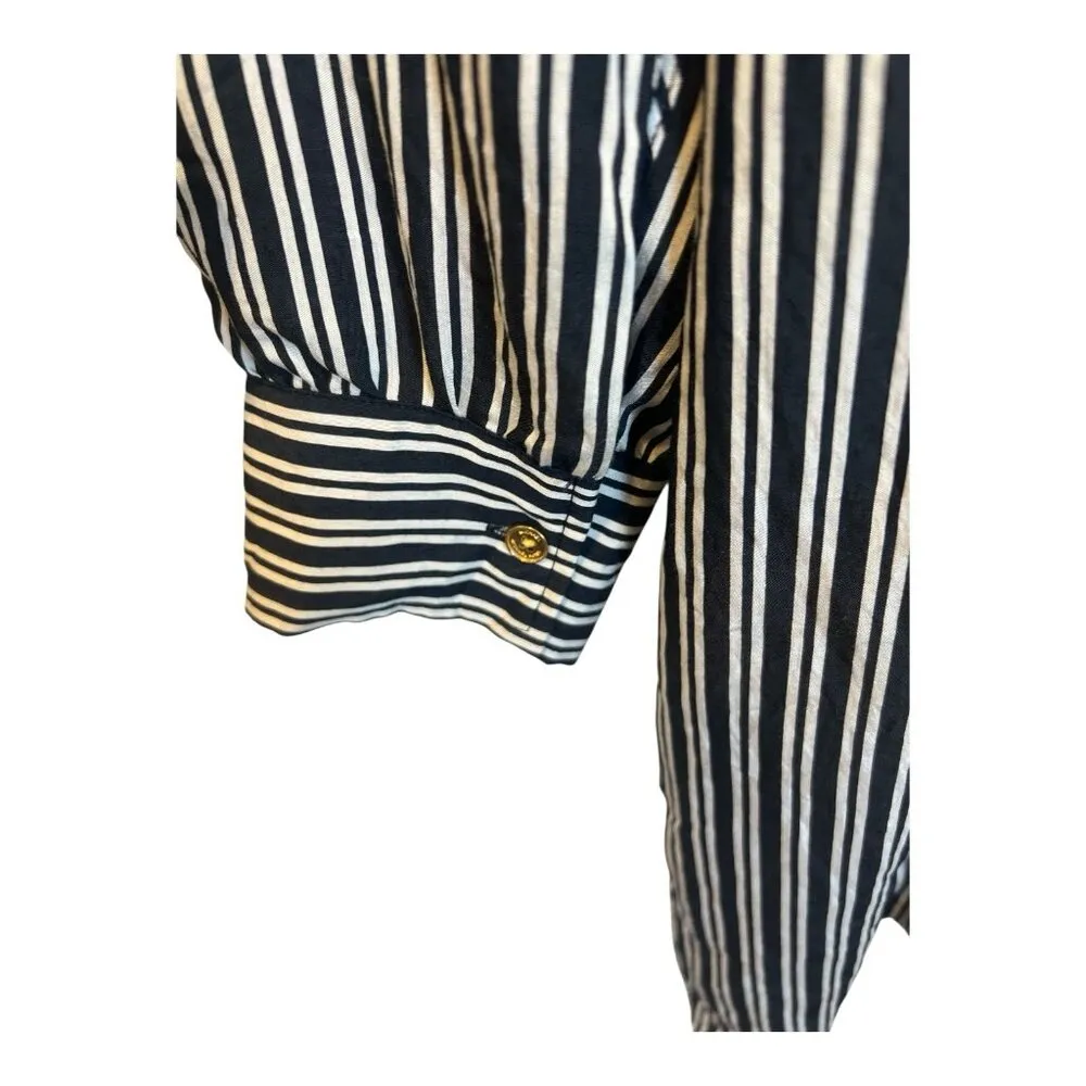 MICHAEL Michael Kors Graphic Halo Stripes Dress Size 12 Midnight Blue MR481NZBHK - Image 5