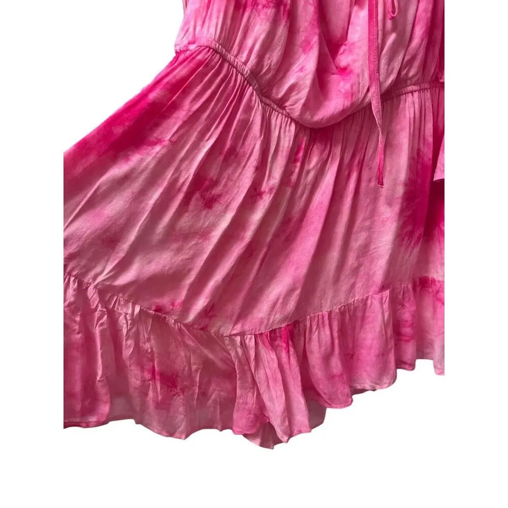 Andree By Unit Romper Womens Plus 3X Pink Tye Dyed Off Shoulder Fairy - Image 5