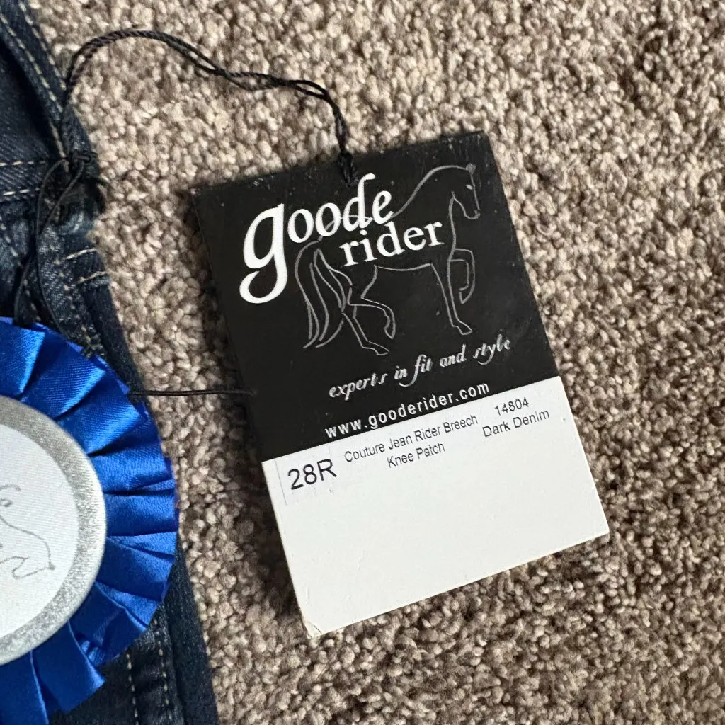 Goode Rider Equestrian Mid Rise All Purpose Breech 28R NWT Blue Size 28 - Image 3