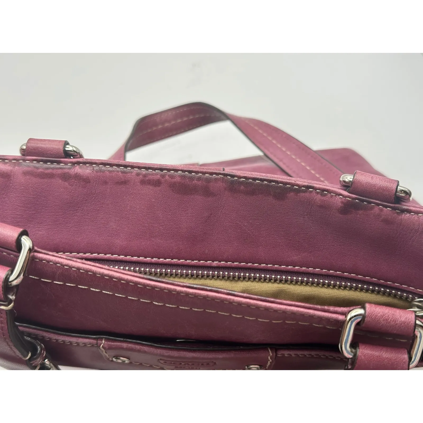 Coach Hamilton‎ Purple Leather Shoulder Bag - Image 3