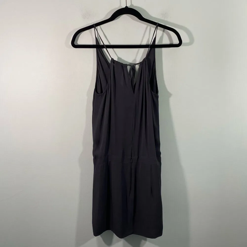 Mason Women Grey 100% Silk Faux Wrap Mini Dress Size XS Gray - Image 7