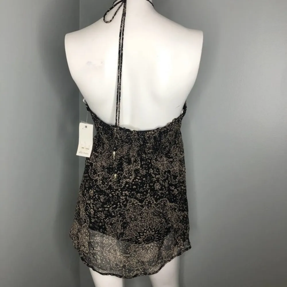 NWT Ella Moss leopard print silk halter top flowy - Image 3