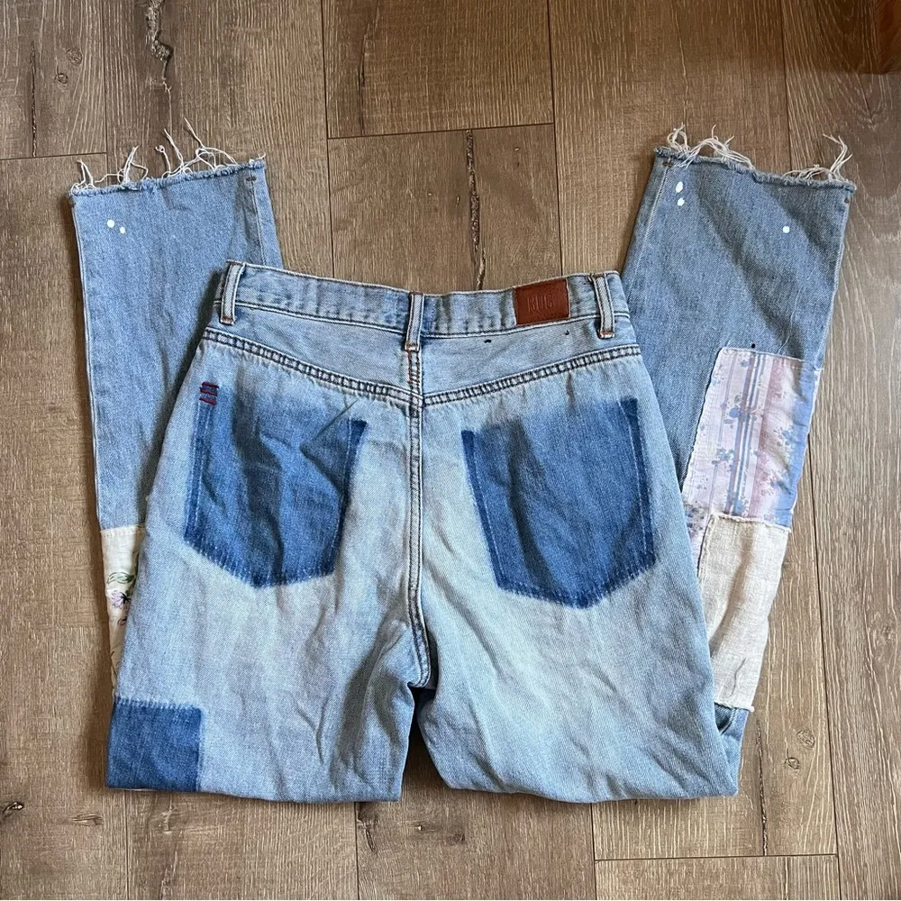 BDG High-Waisted Slim Straight Jean Floral Patchwork Size 27 - Image 12