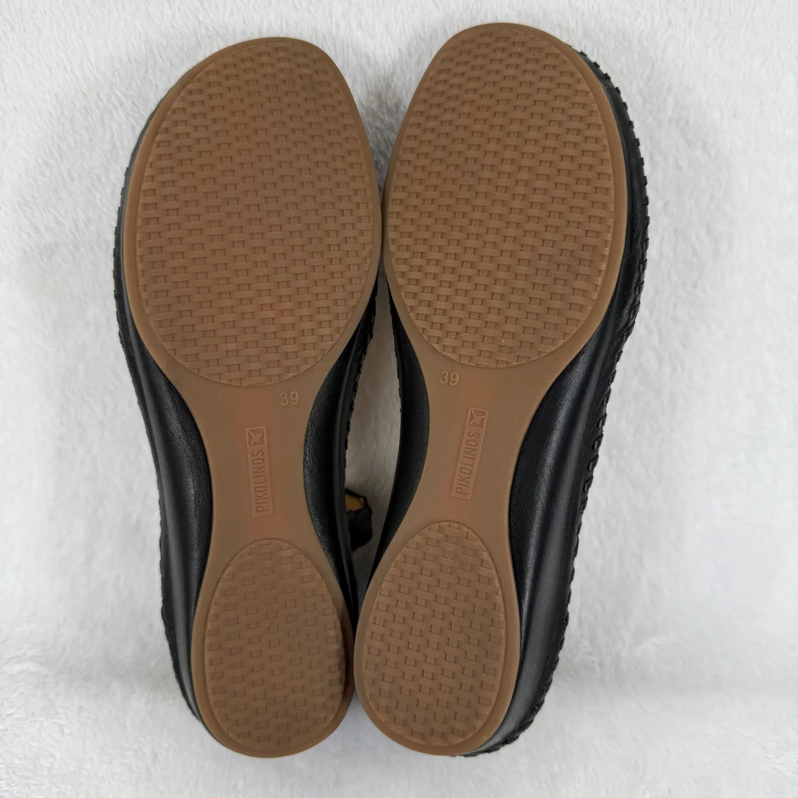 Pikolinos Leather Mary Jane Ballet Flats Laser Cut Black Women's Shoes 39 US 8.5 - Image 11