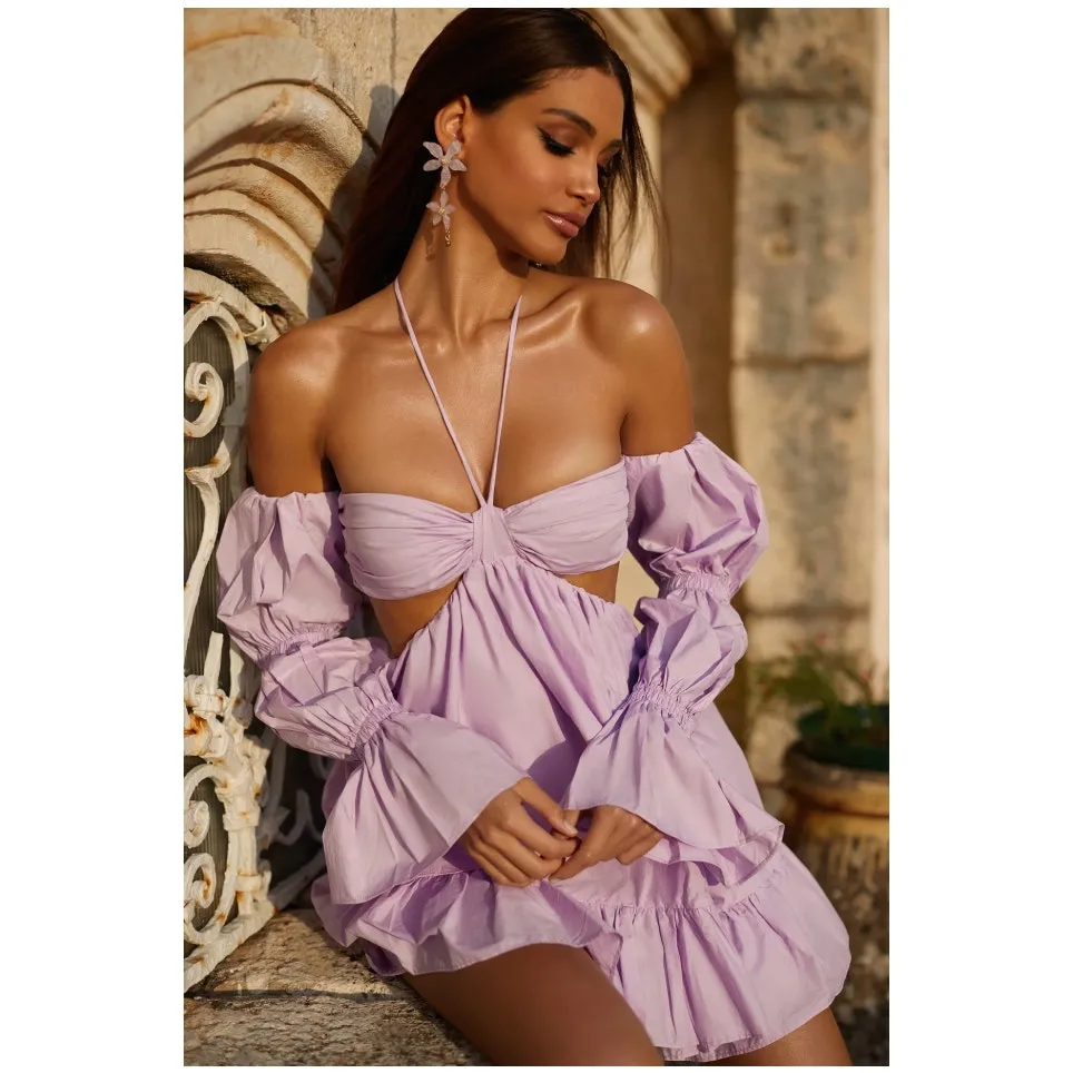 Alamour Dalida Mini Dress Lilac Purple Party Cocktail Size 8 - Image 11