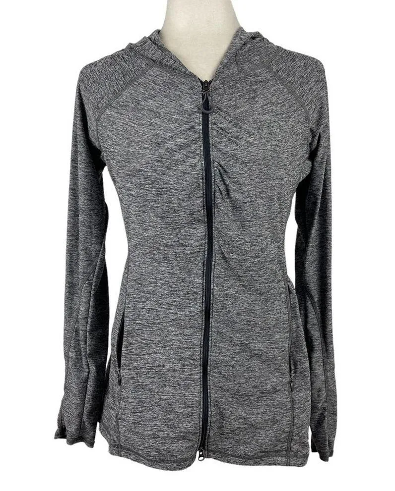 Athleta Heather Vitamin Sea Jacket Charcoal Grey Heather Sweatshirt/Hoodie MP - Image 2
