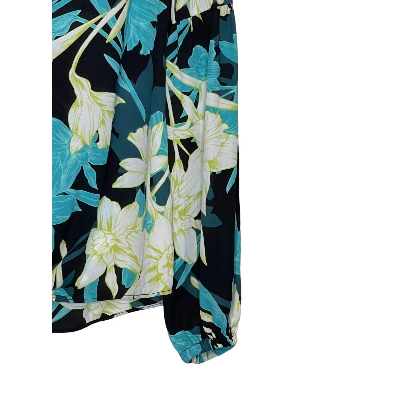 Joseph Ribkoff Women Blouse Style 212239 Floral Tie-Front V-Neck‎ Long Sleeves 4 - Image 3