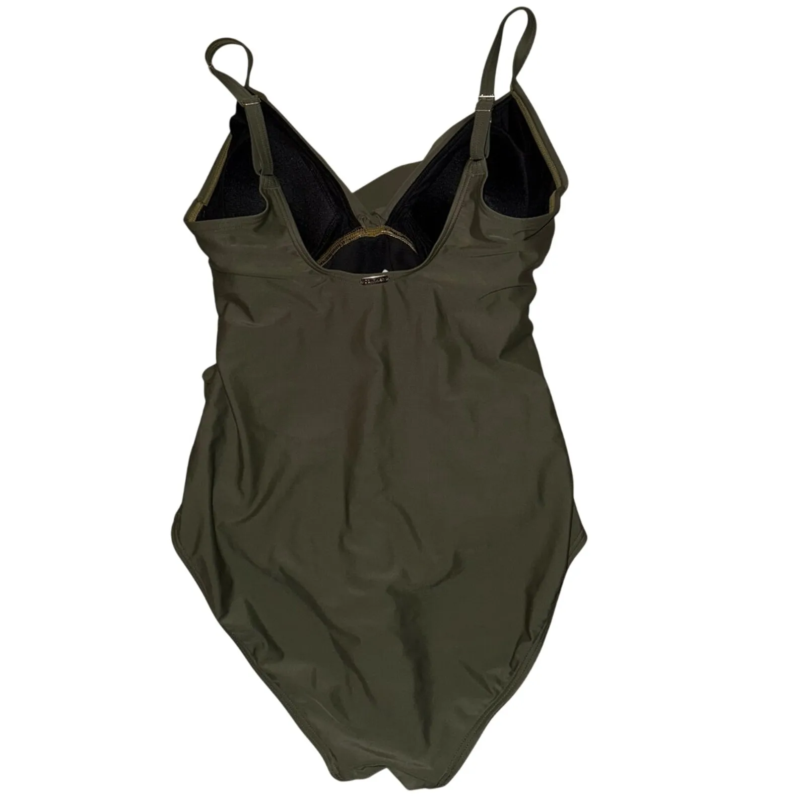 CALVIN KLEIN Women’s Swimwear Tummy Tucker Sz 12 one piece olive green swimsuit - Image 5