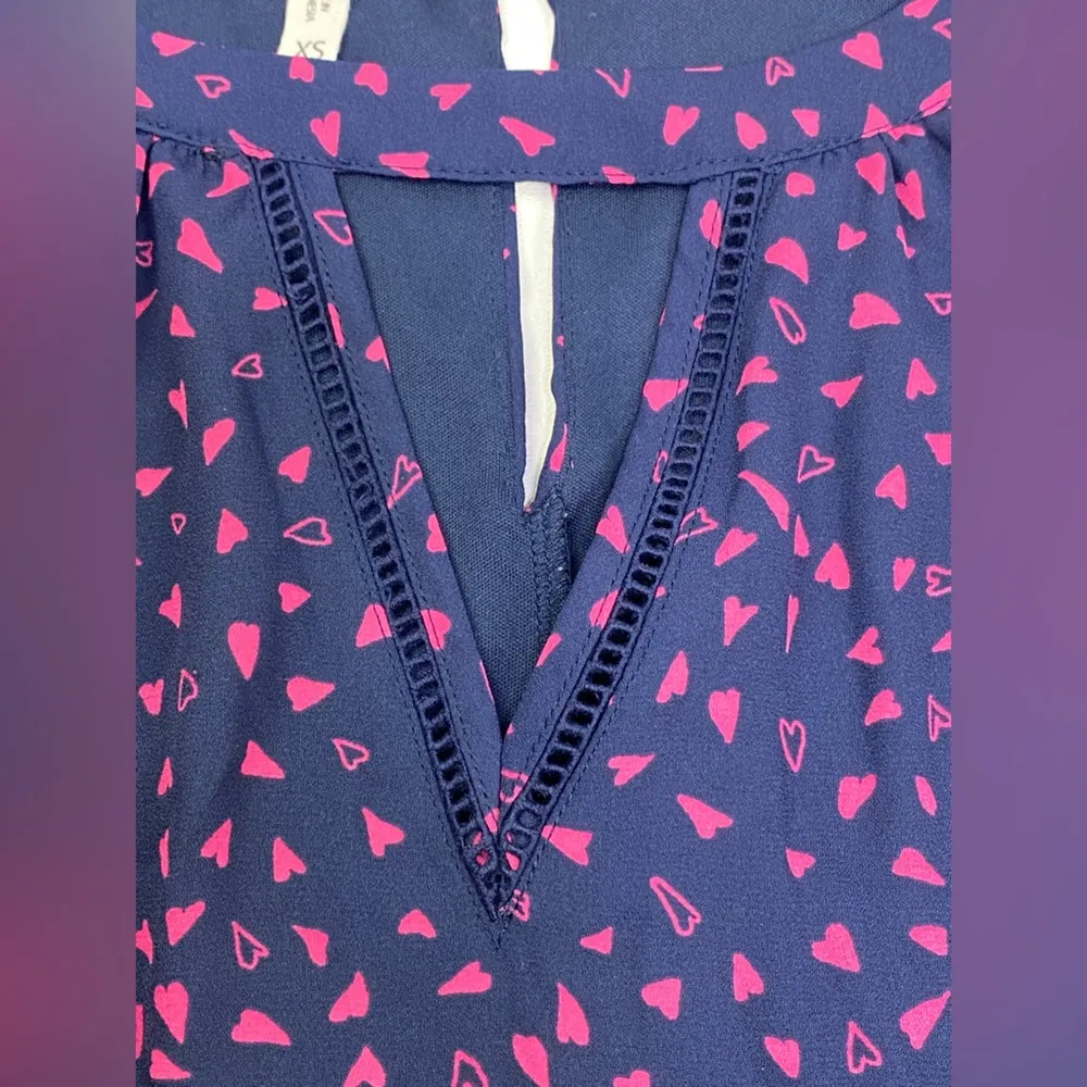 Maurice’s Navy Blue Pink Heart Pattern Dress Size XS - Image 11